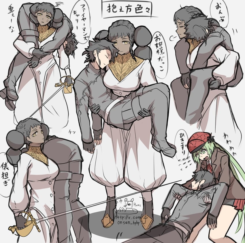 desscaras, ichi, and kumugi (madan no ichi) drawn by onsen_hphp