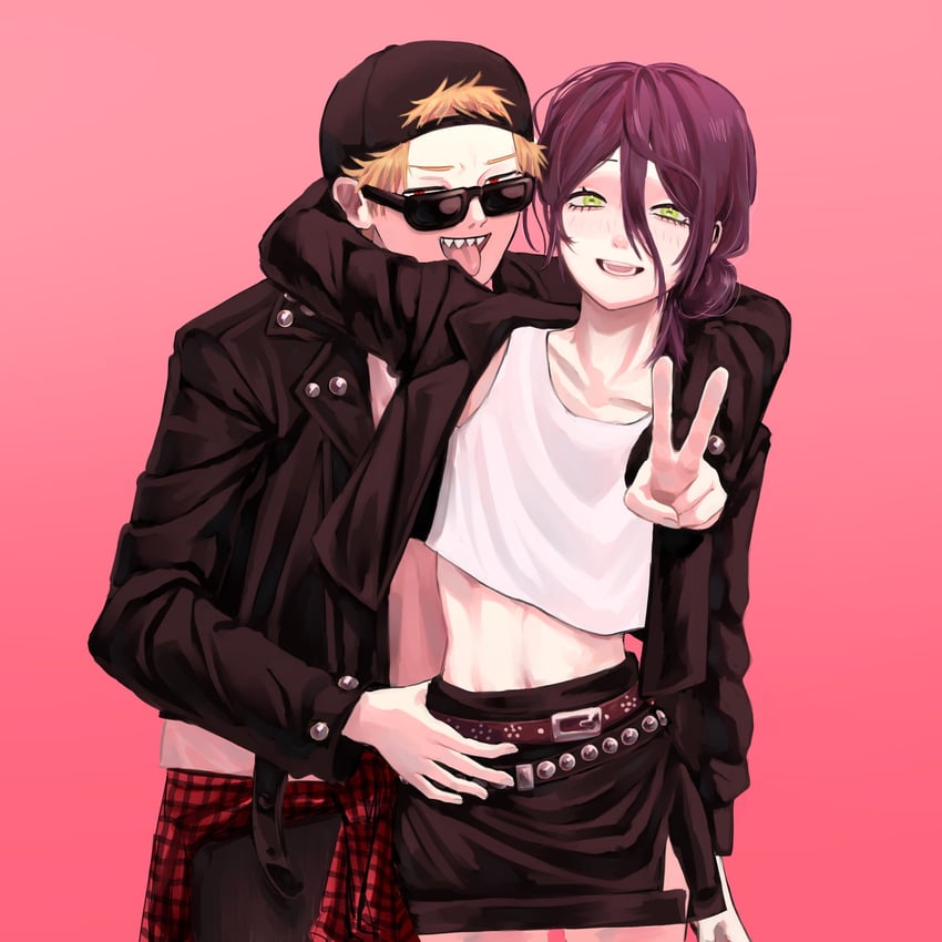 denji and reze (chainsaw man and 1 more) drawn by birchichan