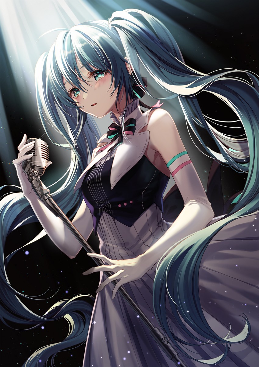 hatsune miku (vocaloid and 1 more) drawn by kiwi_(pixiv6429539)