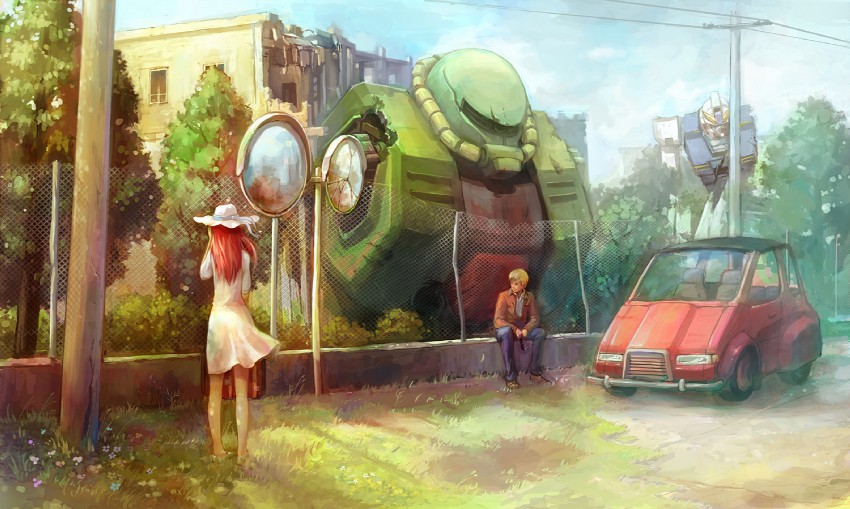 zaku ii, christina mackenzie, gundam alex, zaku ii fz kai, and bernard wiseman (gundam and 1 more) drawn by g_tong