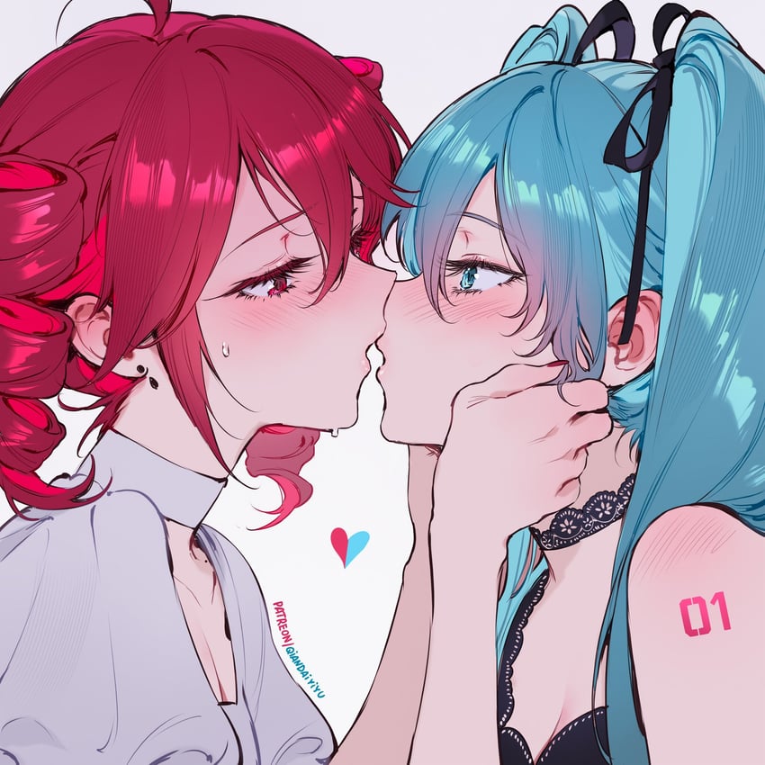 hatsune miku and kasane teto (vocaloid and 1 more) drawn by qiandaiyiyu