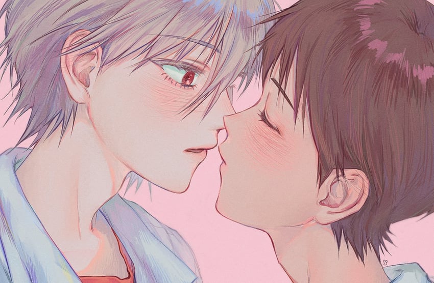 ikari shinji and nagisa kaworu (neon genesis evangelion) drawn by tyo1ng_ye