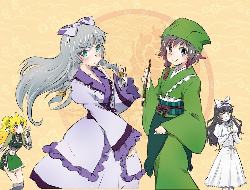 ruby rose, weiss schnee, yang xiao long, and blake belladonna (rwby) drawn by iesupa