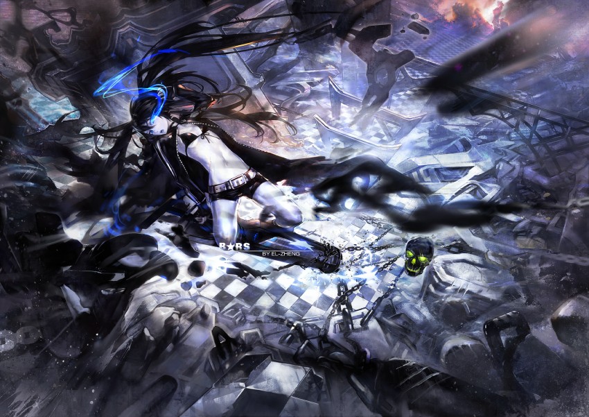 black rock shooter (black rock shooter) drawn by dan_evan