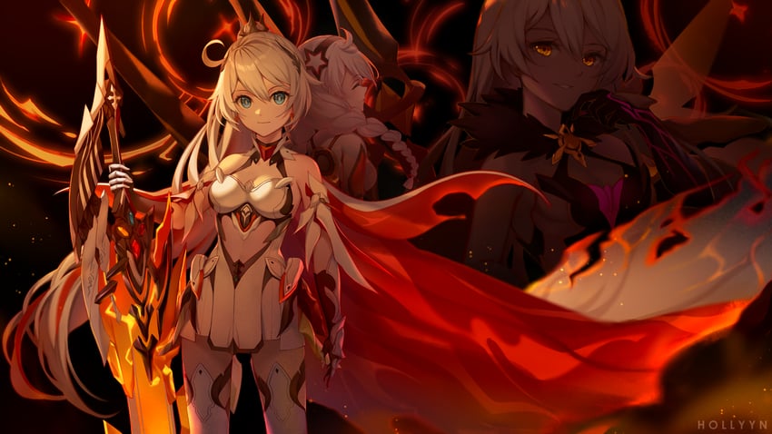 kiana kaslana (honkai and 1 more) drawn by hollyyn
