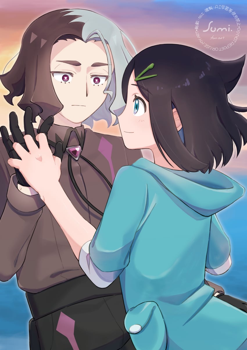 liko and amethio (pokemon and 1 more) drawn by uminosumi_dai