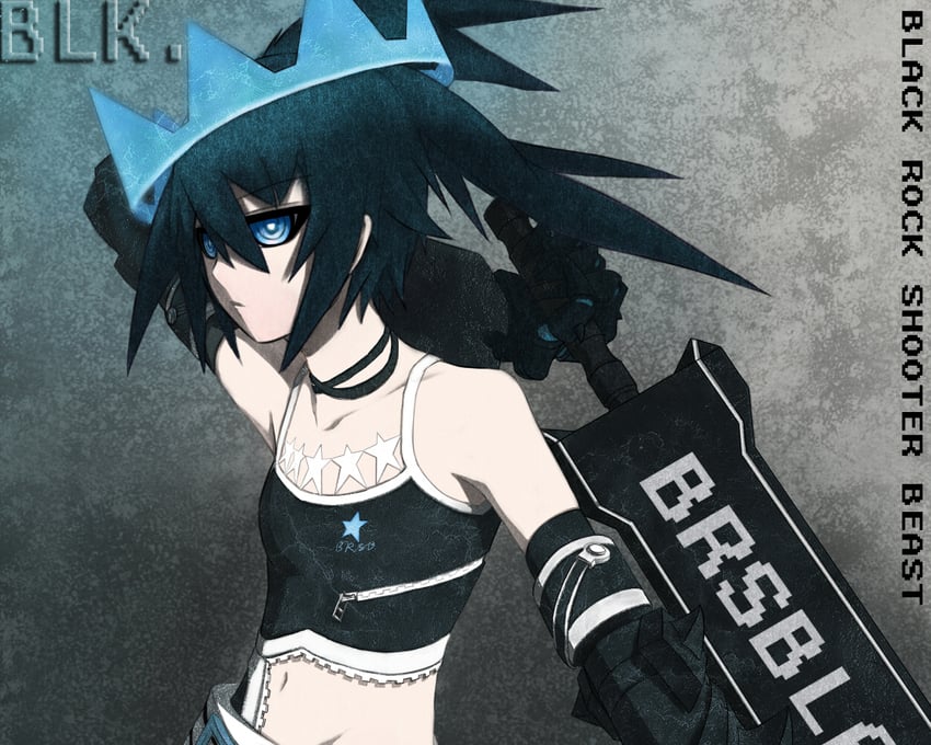 black rock shooter and black rock shooter beast (black rock shooter) drawn by xh