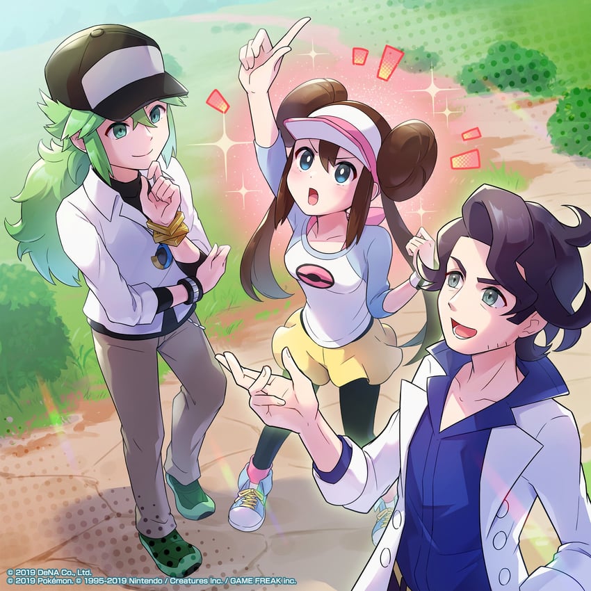 rosa, n, and professor sycamore (pokemon and 4 more) drawn by peron_(niki2ki884)