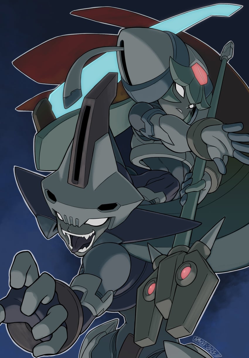 pandora, model w, and prometheus (mega man and 1 more) drawn by tomycase