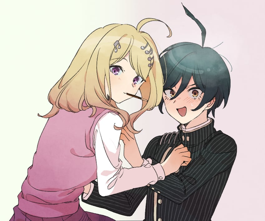 saihara shuichi and akamatsu kaede (danganronpa and 1 more) drawn by jingle_(mhb729)