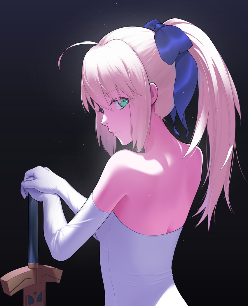 artoria pendragon and saber (fate and 2 more) drawn by obabynight
