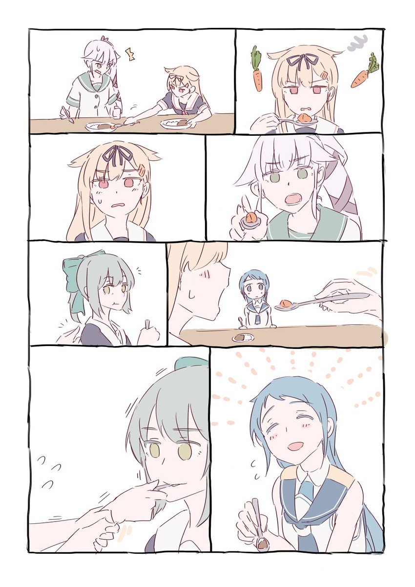 yuudachi, yuudachi kai ni, samidare, yuubari, and yura (kantai collection) drawn by mikeco