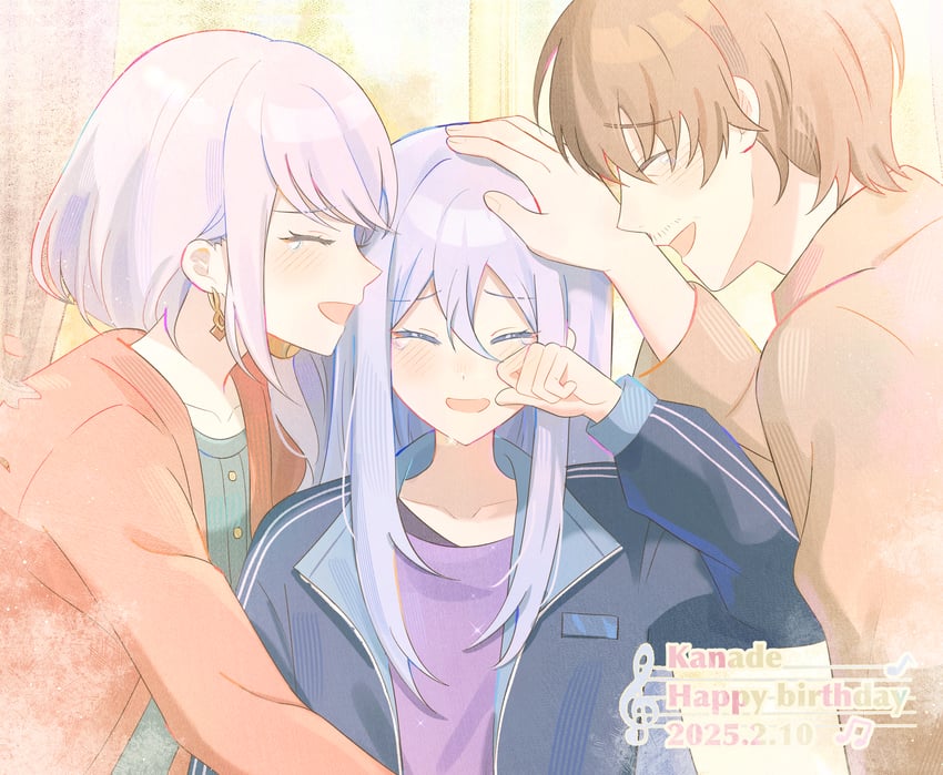 yoisaki kanade, yoisaki kanade's mother, and yoisaki kanade's father (project sekai) drawn by sinyu_u