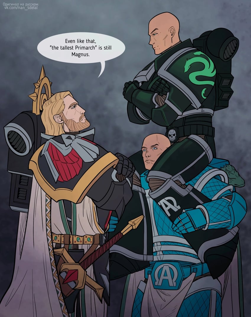 lion el'jonson, alpharius omegon, alpharius, and omegon (warhammer 40k) drawn by natalia_kikicheva