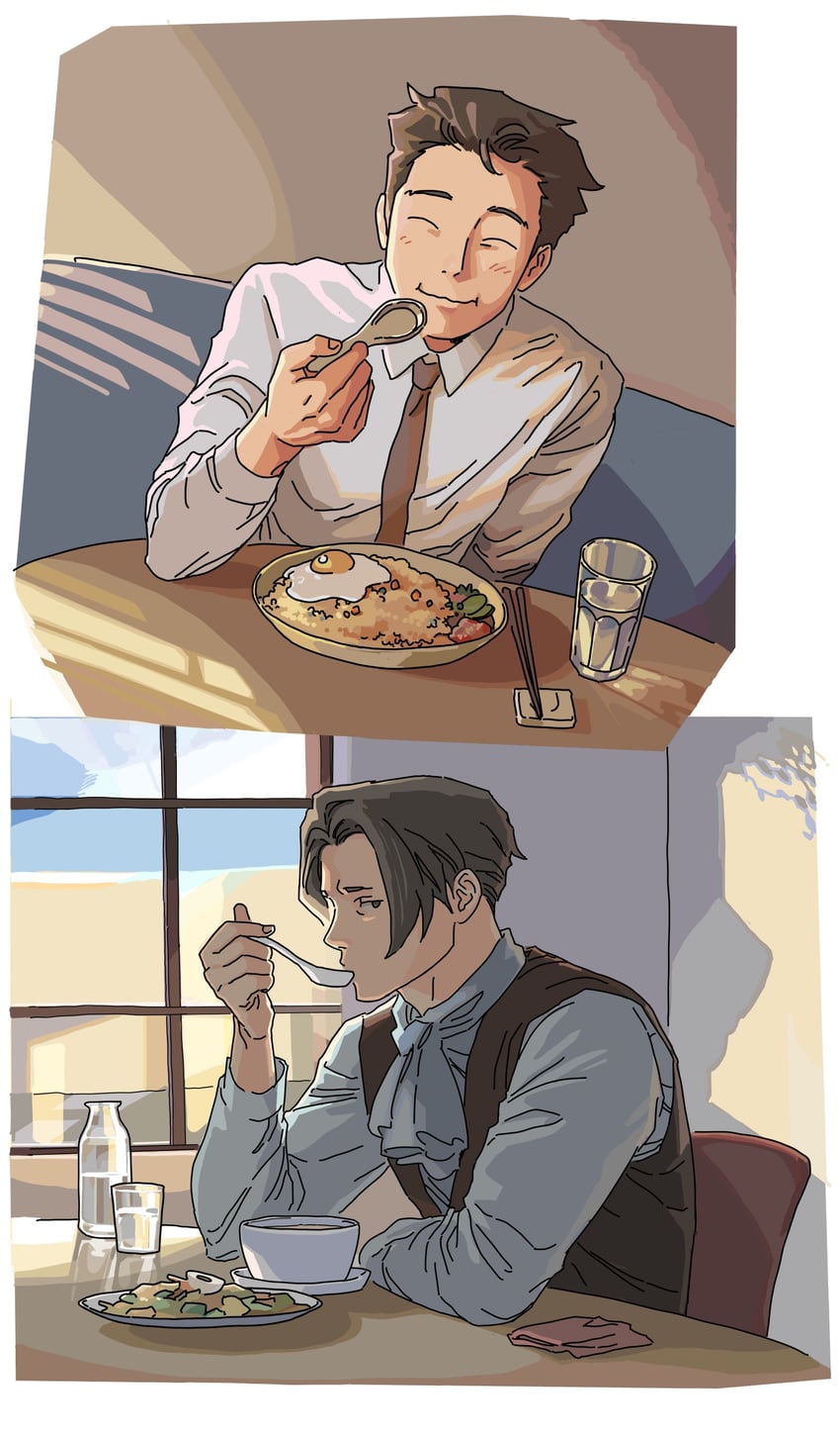 phoenix wright and miles edgeworth (ace attorney) drawn by jibog1043588