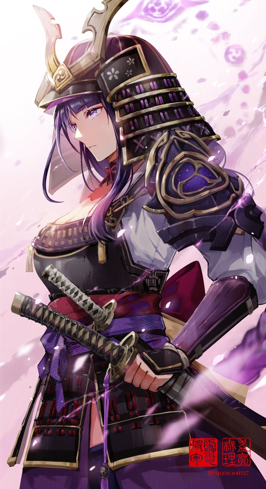 raiden shogun (genshin impact) drawn by muri_(pan'ichi_murimuri_geinin)