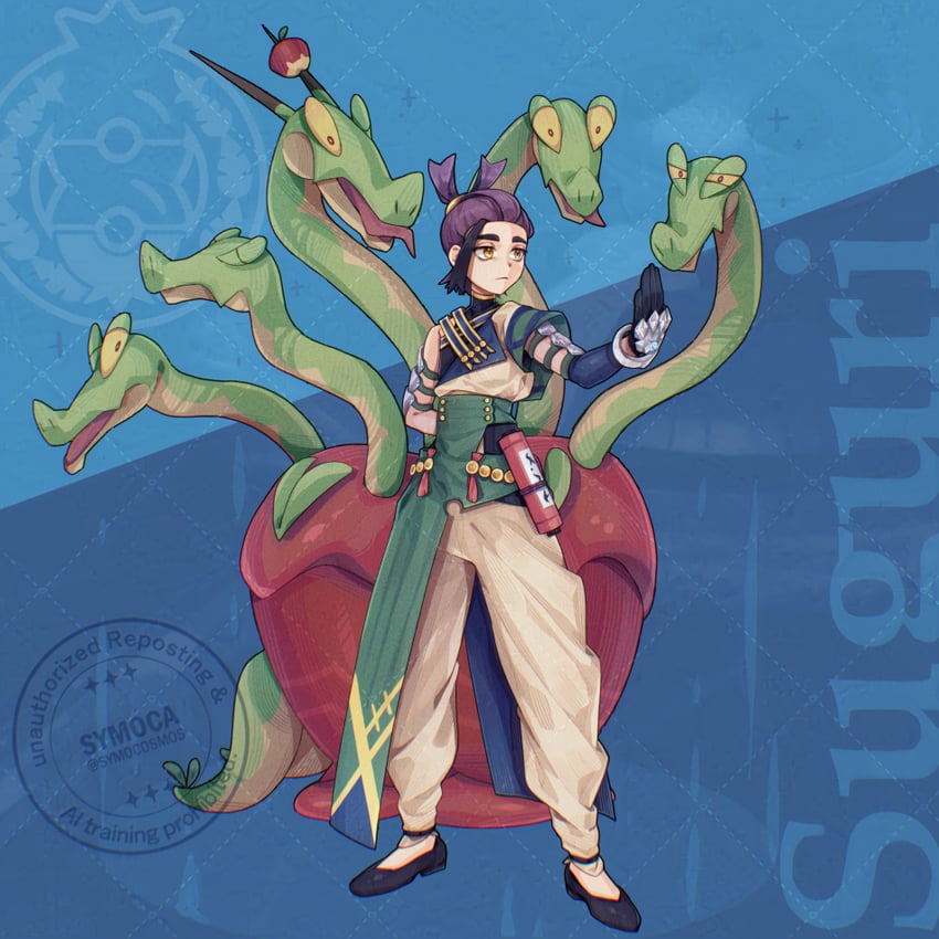kieran and hydrapple (pokemon and 3 more) drawn by symoca
