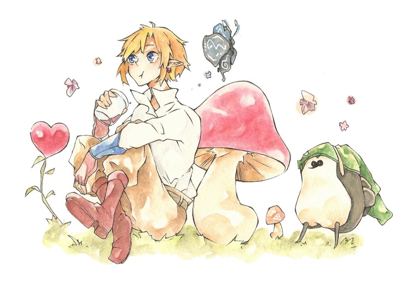 link, kikwi, and machi (the legend of zelda and 1 more) drawn by noisyyuri