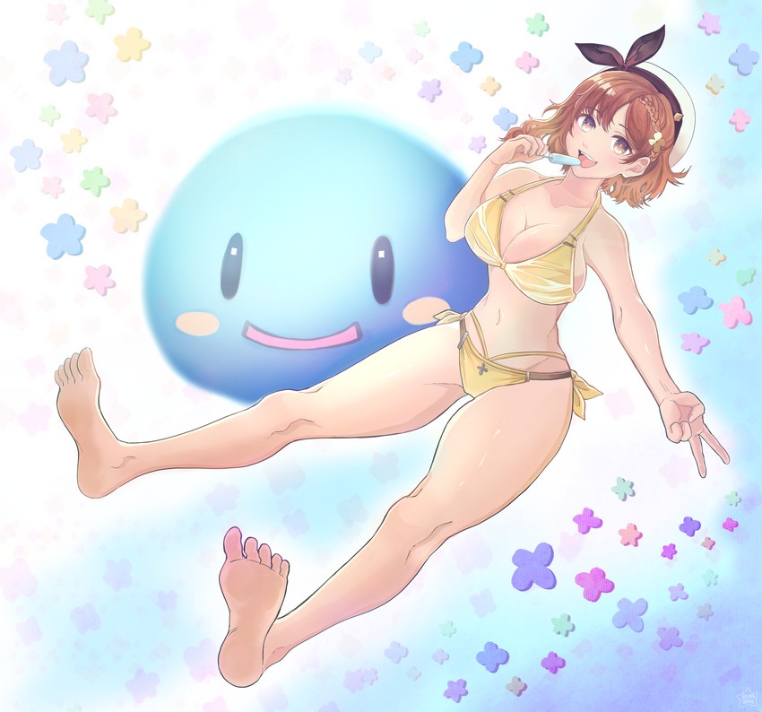 reisalin stout and puni (atelier and 2 more) drawn by bernie_(hamu-ko)
