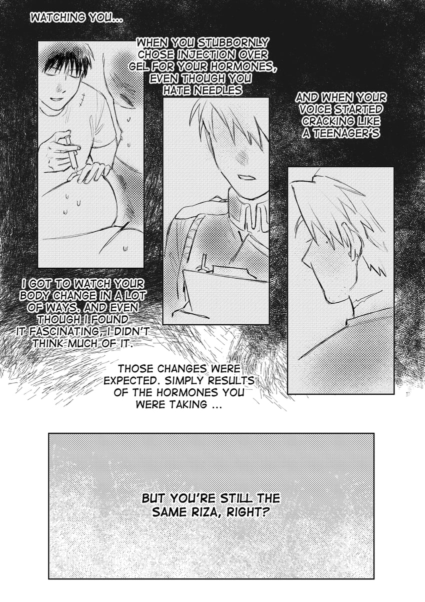 riza hawkeye and roy mustang (fullmetal alchemist) drawn by theo_(tomochingus)