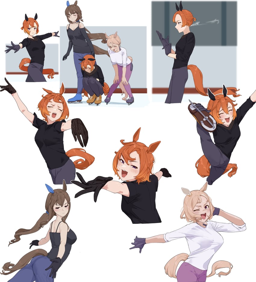 admire vega, t.m. opera o, and narita top road (umamusume) drawn by takamaza