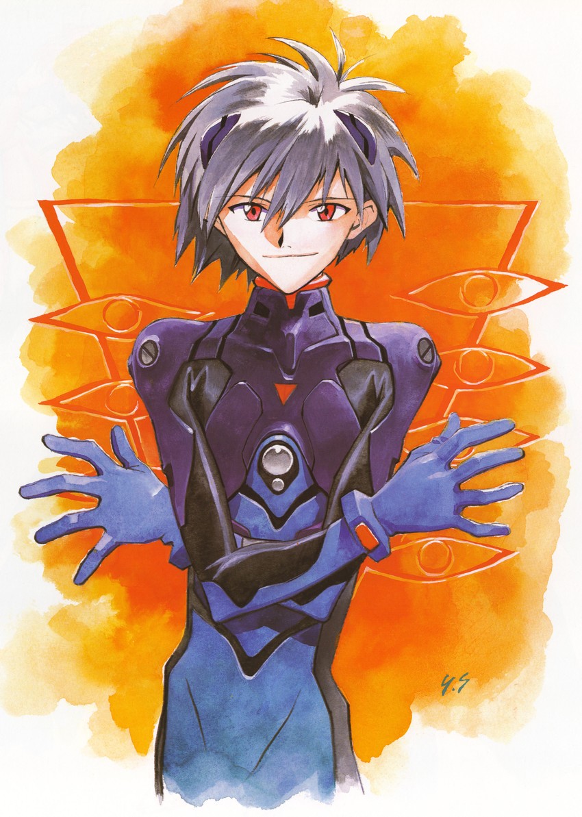 nagisa kaworu (neon genesis evangelion) drawn by sadamoto_yoshiyuki