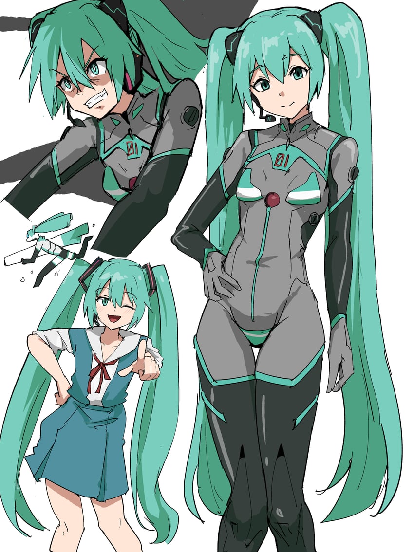 hatsune miku (vocaloid and 1 more) drawn by tenten_(chan4545)