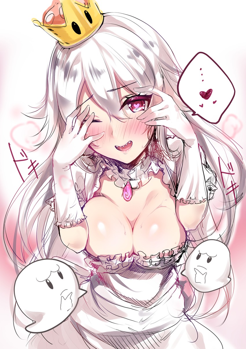 princess king boo and boo (mario and 2 more) drawn by murabito_c