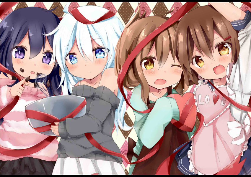 hibiki, inazuma, ikazuchi, and akatsuki (kantai collection) drawn by namekuji_(namekuzu)