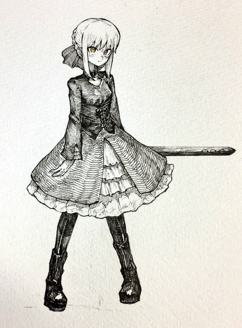 artoria pendragon and saber alter (fate and 1 more) drawn by mashimashi