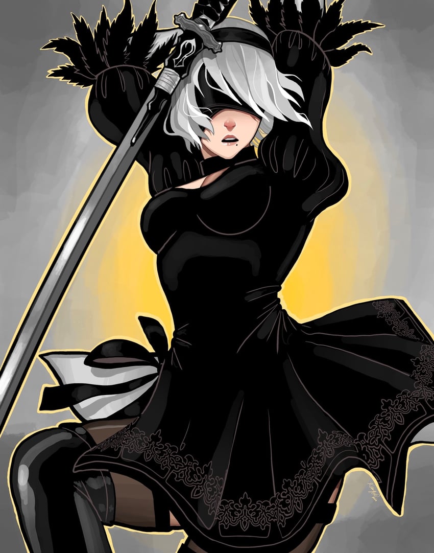 2b (nier and 1 more) drawn by kayla_speciale