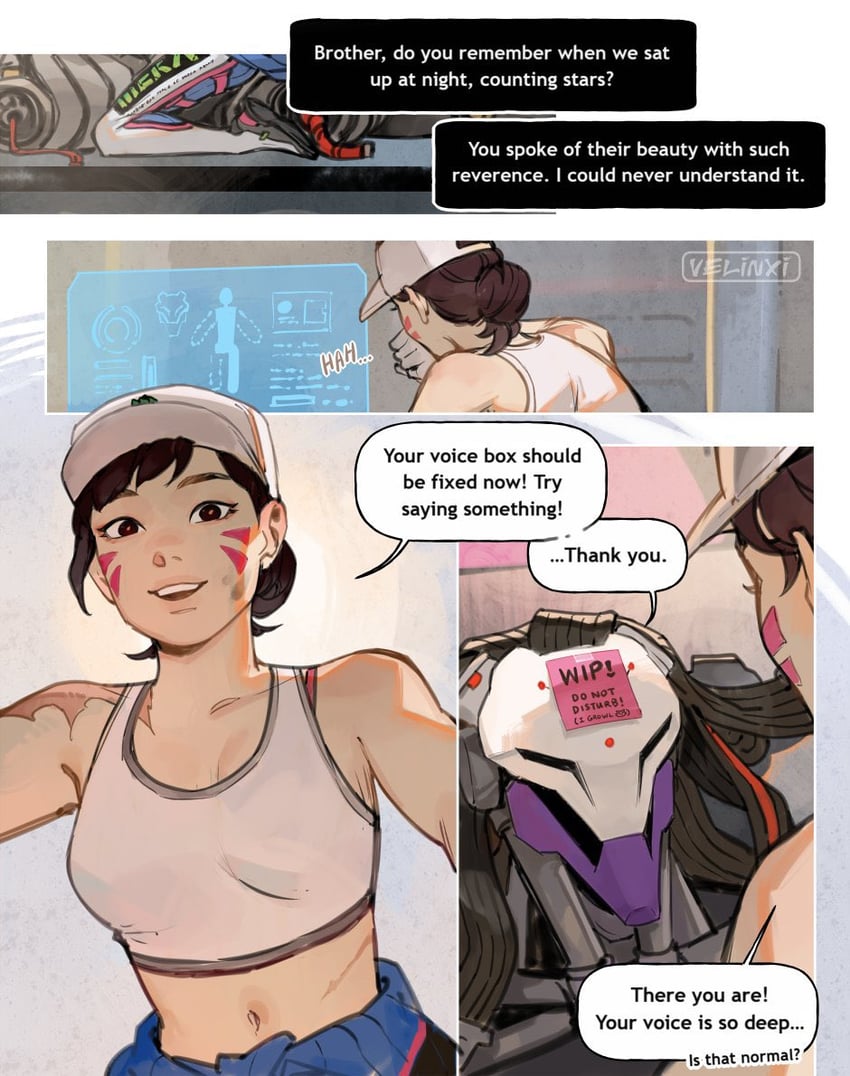 d.va and ramattra (overwatch and 1 more) drawn by velinxi