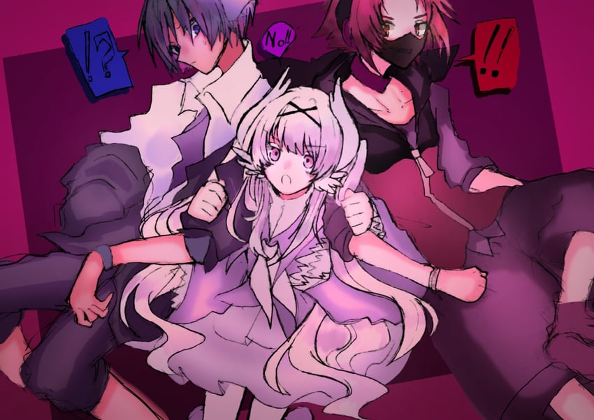 mizuki miclairno miumi, kujoh akitaka, and suoh natsukage (1bitheart) drawn by ohamihaeru
