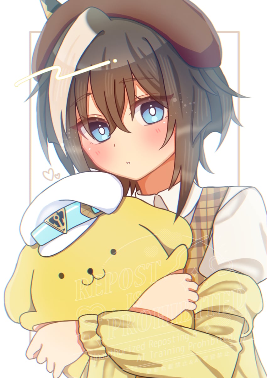 cheval grand and pompompurin (umamusume and 1 more) drawn by m_(pixiv_98360957)