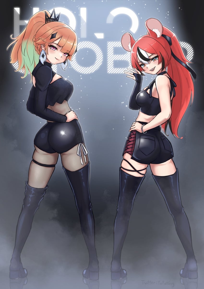 takanashi kiara, hakos baelz, and blackberry baelz (hololive and 2 more) drawn by yafatguy