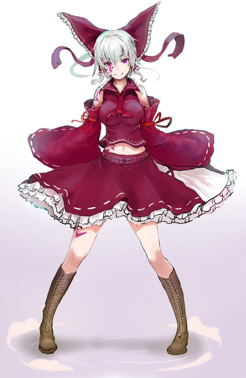hakurei reimu and maga-reimu (touhou and 1 more) drawn by xue_feng