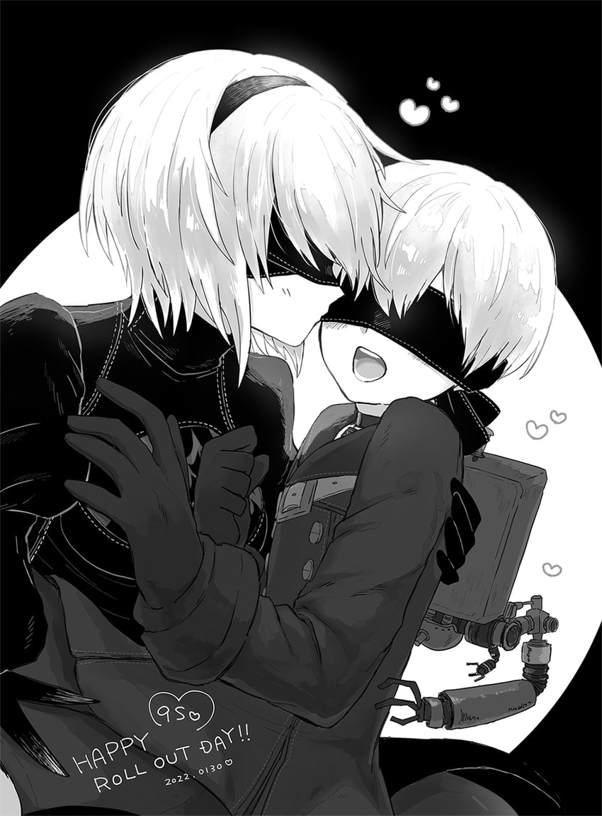 2b, 9s, and pod (nier and 1 more) drawn by akui_(liricoa)