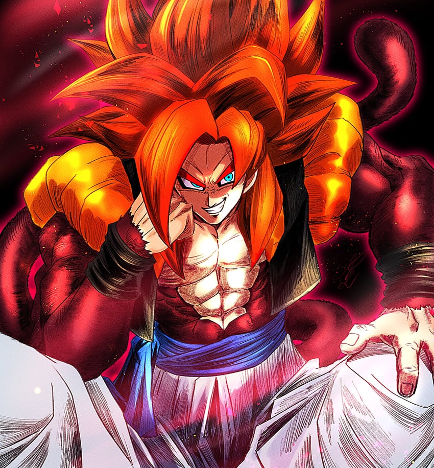 gogeta (dragon ball and 1 more) drawn by yuuri_(fukuroudou)