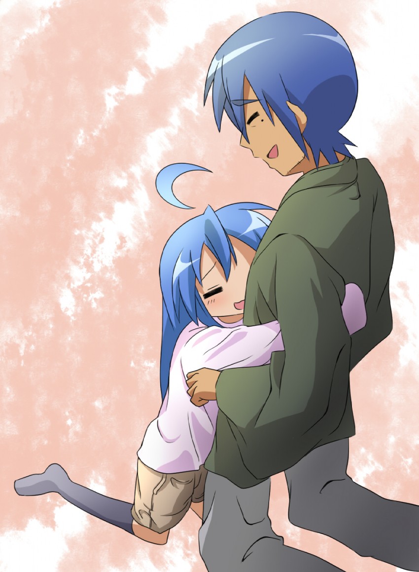 izumi konata and izumi soujirou (lucky star) drawn by haiteku