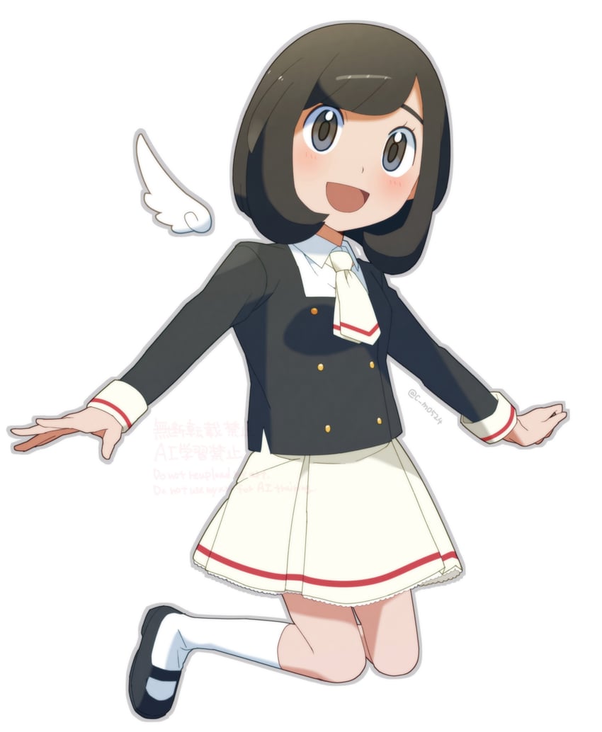 kinomoto sakura and selene (pokemon and 3 more) drawn by shinozaki_naruse