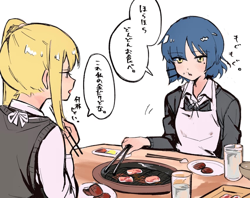 ijichi nijika and yamada ryo (bocchi the rock!) drawn by hokaze_(lx7i9frrkegzi1g)