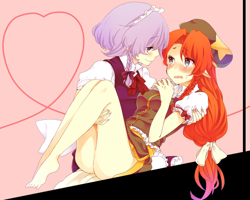 izayoi sakuya and hong meiling (touhou) drawn by clover_(lapis_lazure)