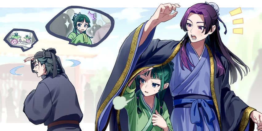 maomao, jinshi, and lakan (kusuriya no hitorigoto) drawn by nigatsumikka