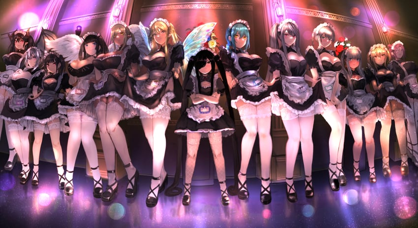 sariel, prim fiorire, ursula, reki, fiona soleil, and 3 more (kuro no maou) drawn by nikuman_(samara)