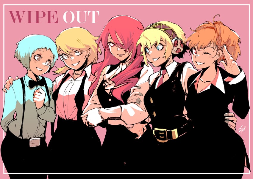 aigis, shiomi kotone, takeba yukari, kirijou mitsuru, and yamagishi fuuka (persona and 2 more) drawn by greatdekutri