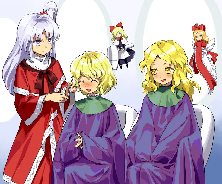 alice margatroid, shanghai doll, shinki, hourai doll, and yumeko (touhou) drawn by kaigen_1025