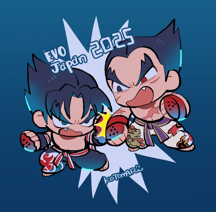 kazama jin and mishima kazuya (tekken and 1 more) drawn by kotorai