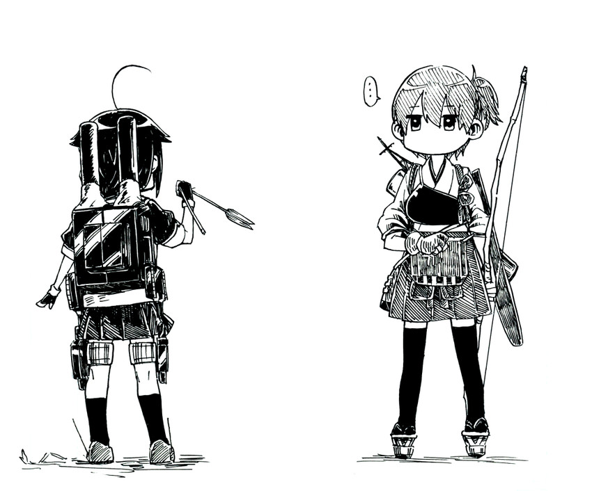 kaga, shigure, and shigure kai ni (kantai collection) drawn by gouta_(nagishiro6624)
