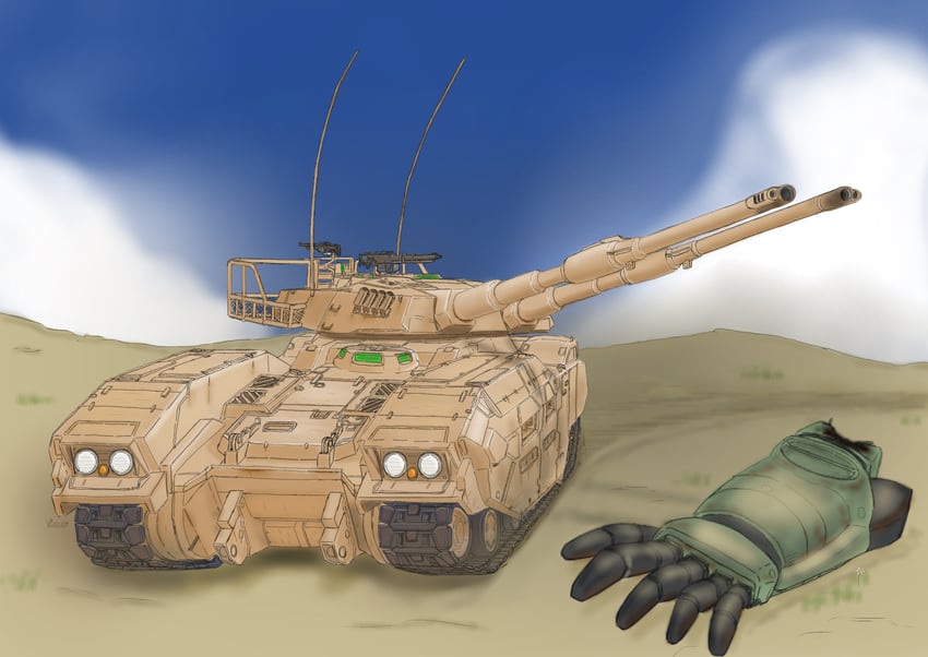 zaku ii and type 61 (gundam and 2 more) drawn by pinsetto_no_sayouten