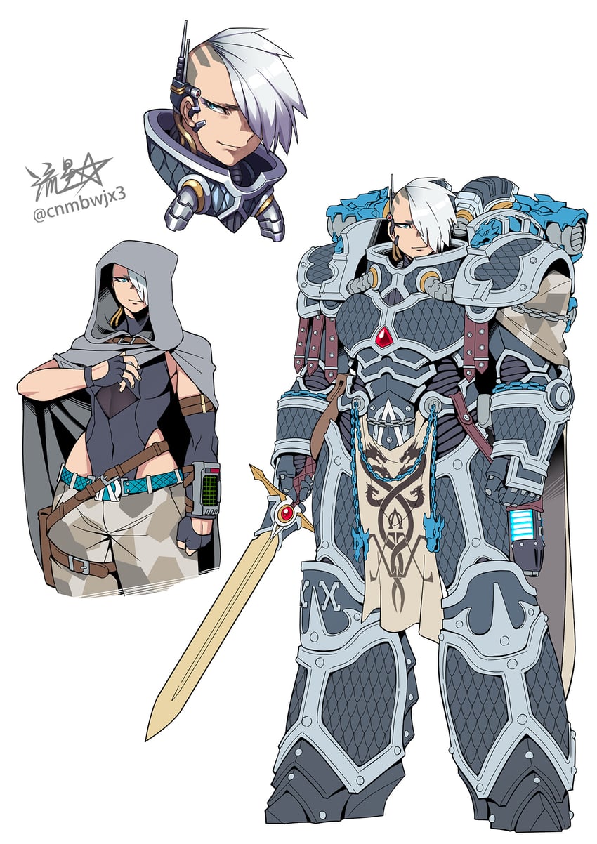 alpharius omegon, alpharius, and omegon (warhammer 40k) drawn by ryuusei_(mark_ii)